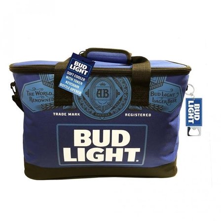 BUD LIGHT Bud Light 828601 Soft Cooler with Bottle Opener Keychain 828601